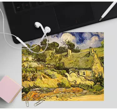 Originele muismat plattelands cottage scene - TenStickers