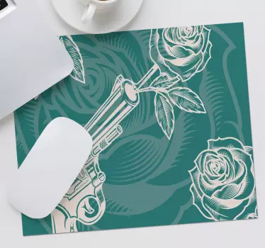 Originele muismat revolver rozen compositie - TenStickers