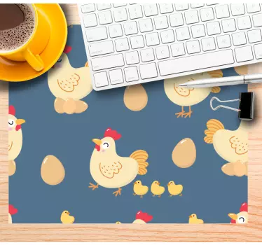Originele muismat schattig kippenpatroon - TenStickers