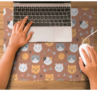 Originele muismat schattige kattengezichten - TenStickers
