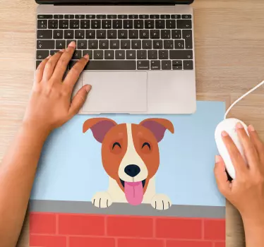 Originele muismat speelse hond die gluurt - TenStickers