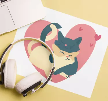 Originele muismat speelse kat omarming - TenStickers