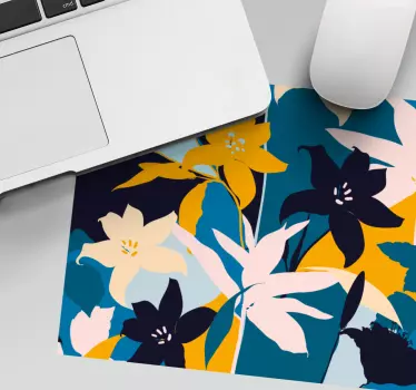 Originele muismat stralende botanische print - TenStickers