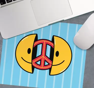 Originele muismat vrolijk vredessymbool - TenStickers