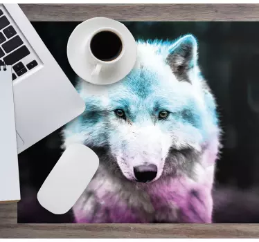Originele muismat wolf portret kunstwerk - TenStickers