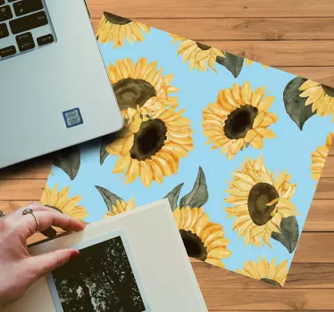 Originele muismat zonnebloem bloem motief - TenStickers
