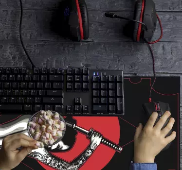 Samurai krijger omhelst gaming muismat - TenStickers