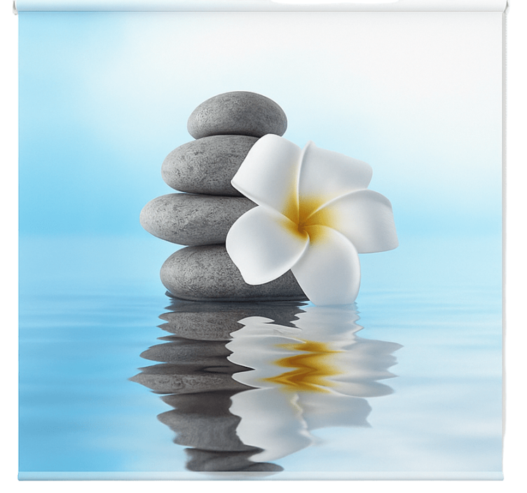 Zen doorschijnend blauw badkamer rolgordijn - TenStickers