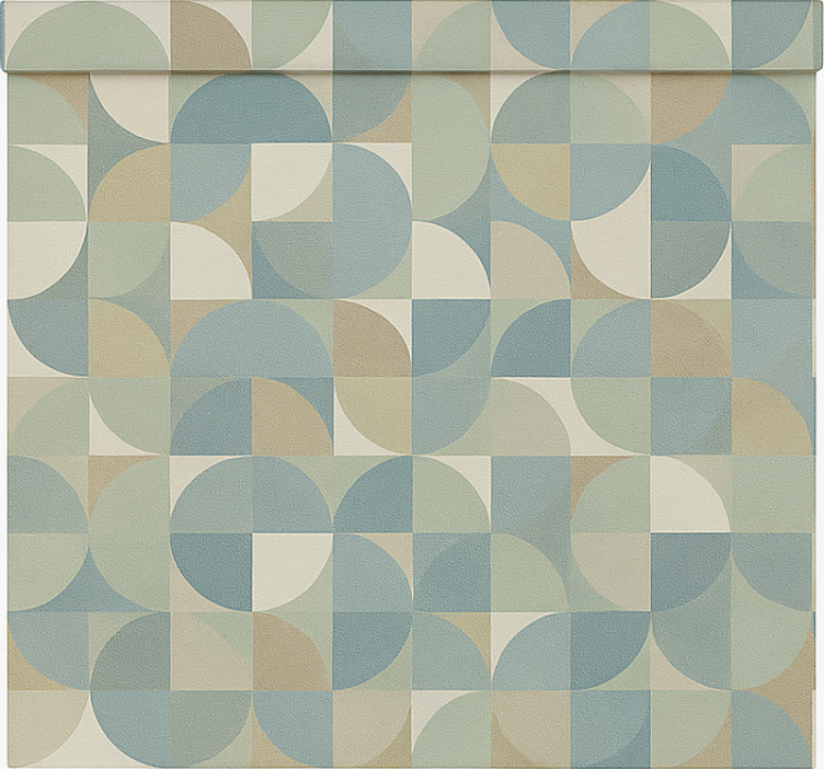 Groene abstracte vormen modern rolgordijn - TenStickers