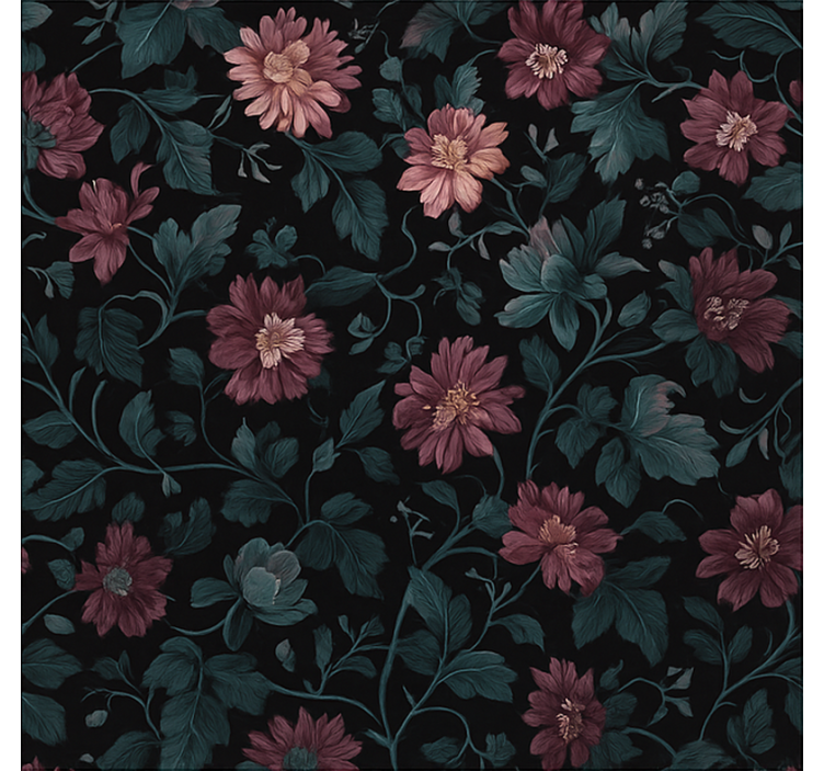 Donkere vintage botanicals rolgordijn thuis kantoor - TenStickers