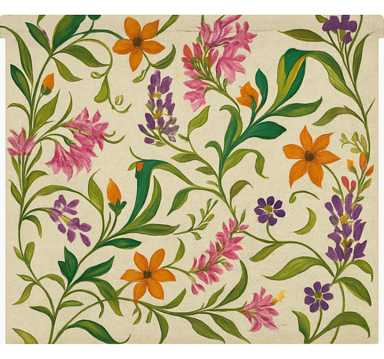 Sierlijke bloemenranken keuken rolgordijn - TenStickers