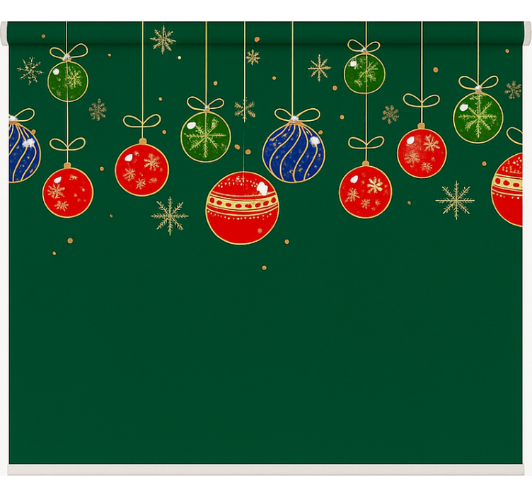 Minimalistische kerstballen rolgordijn woonkamer - TenStickers