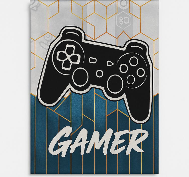 Hexagon gamer-stijl gamer rolgordijn - TenStickers