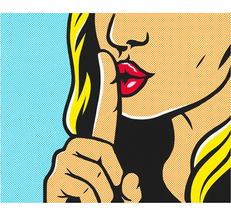 Popart meisje dat sist rolgordijn tienerkamer - TenStickers