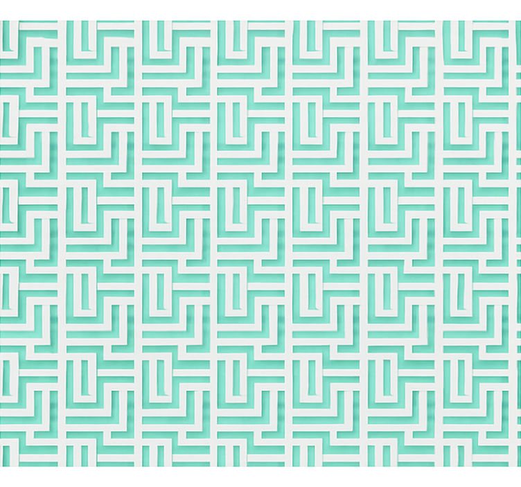 Blauw geometrisch vierkanteneffect rolgordijn eetkamer - TenStickers