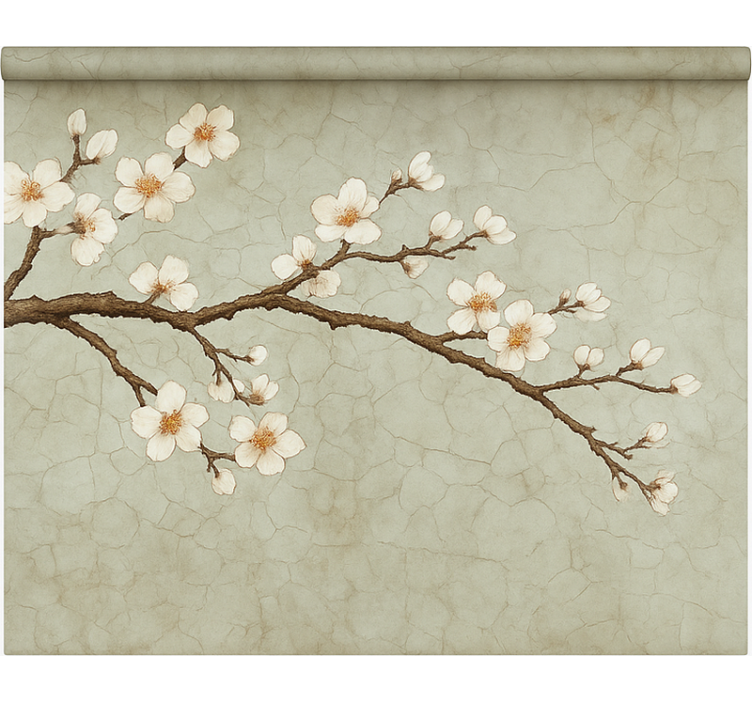 Bloeiende japanse boom eetkamer rolgordijn - TenStickers