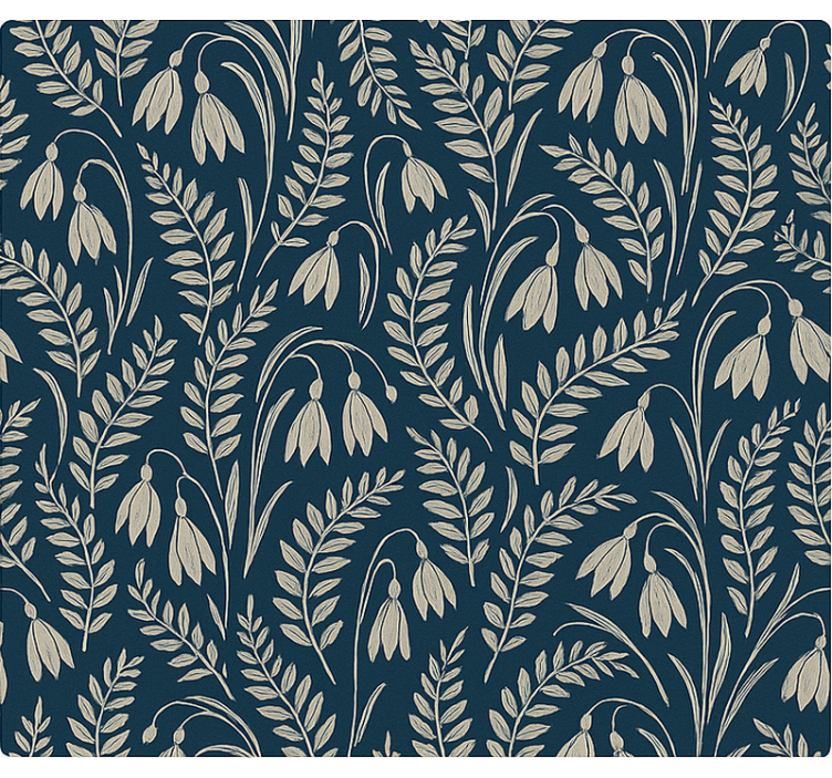 Rolgordijn scandinavisch navy beige sneeuwklokjes - TenStickers