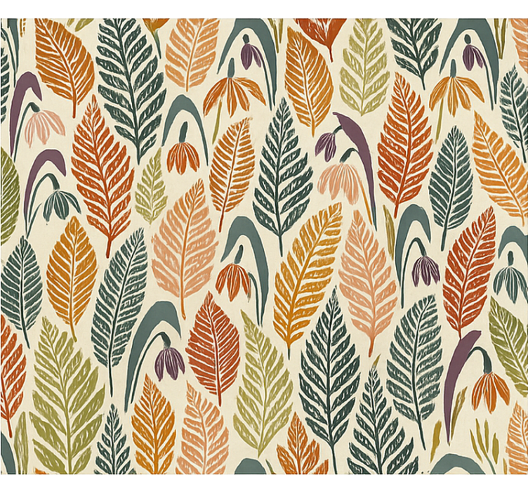 Rolgordijn scandinavisch met meerkleurige sneeuwklokjes - TenStickers