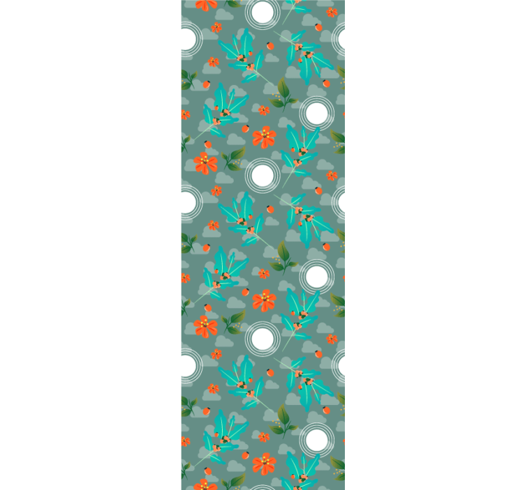 Eetkamer rolgordijn bloemig geometrisch - TenStickers