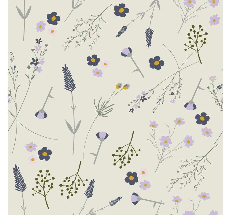 Keuken rolgordijn paarse wilde bloemen - TenStickers