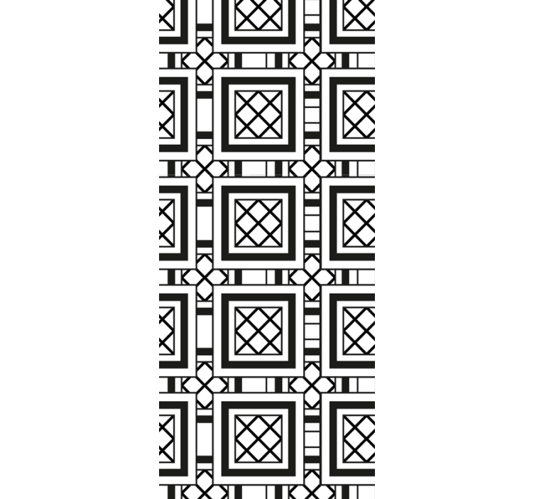 Keuken rolgordijn in stijl van zwarte hydraulische tegels - TenStickers