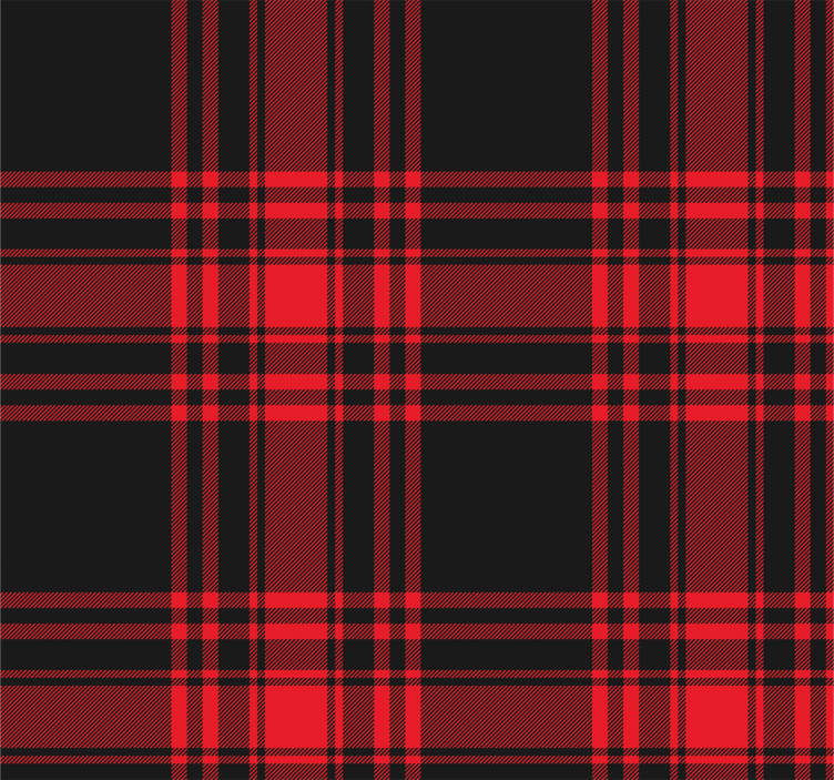 Keuken rolgordijn menzies tartan zwart rood ruitpatroon - TenStickers