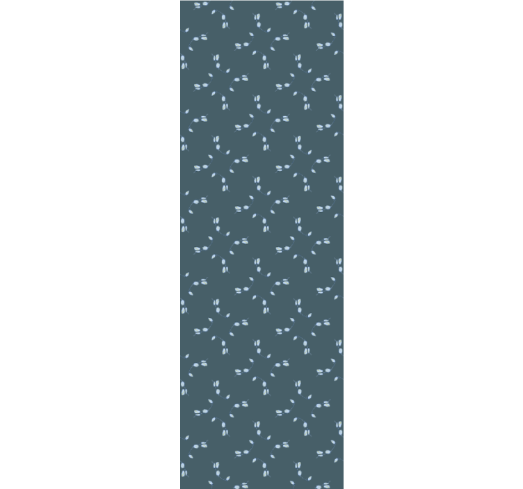 Eetkamer rolgordijn blauw magnolia bloemenpatroon - TenStickers