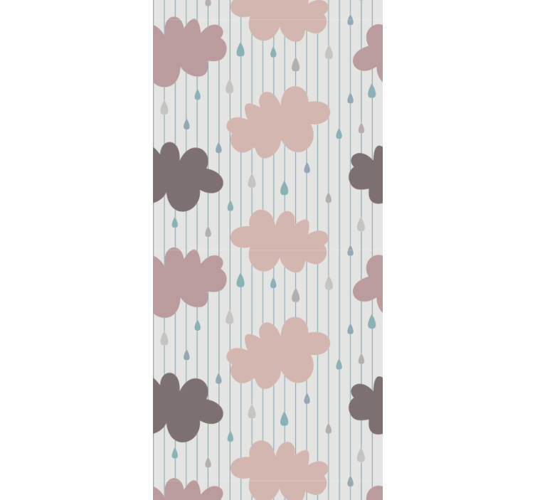 Kinderkamer rolgordijn roze regenwolken - TenStickers