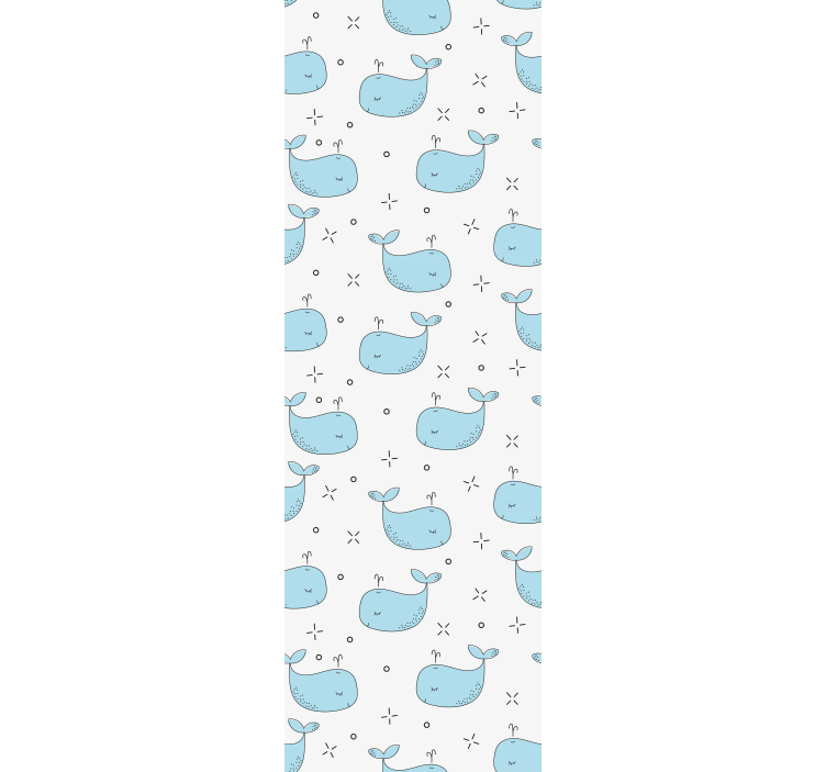 Kinderkamer rolgordijn naadloos walvissenpatroon - TenStickers