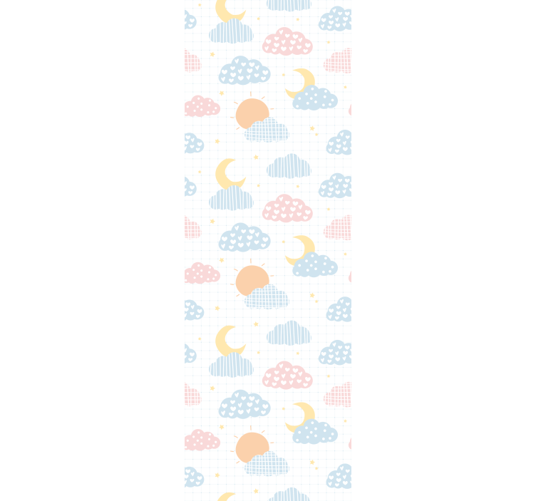 Kinderkamer rolgordijn schattige wolkenpatronen - TenStickers