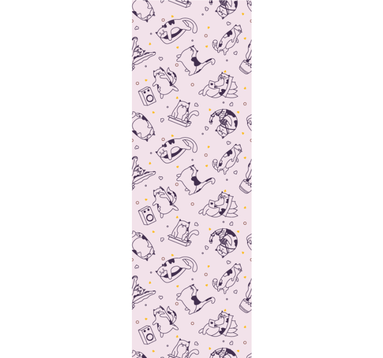 Kinderkamer rolgordijn kattenmuziekband patroon - TenStickers