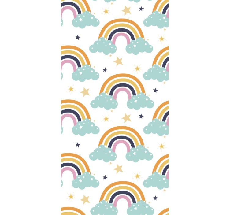 Kinderkamer rolgordijn kleurrijke regenbogen met wolken - TenStickers