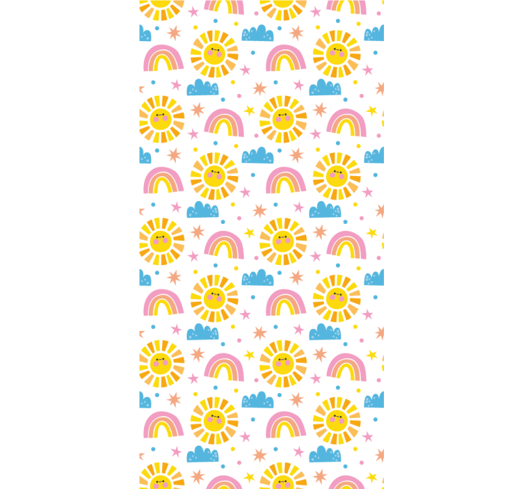 Kinderkamer rolgordijn regenbogen zonnen en wolken - TenStickers