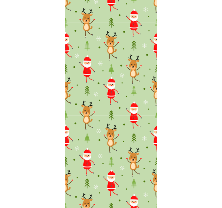 Kinderkamer rolgordijn met kerstman en zijn rendier - TenStickers