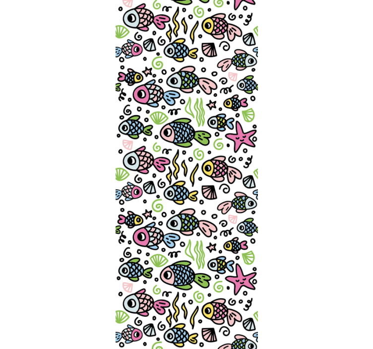 Kinderkamer rolgordijn met multicolor vissenpatroon - TenStickers