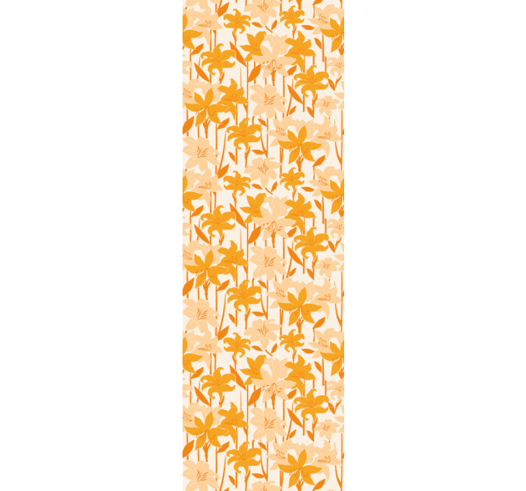 Kinderkamer rolgordijn kleine schattige oranje bloemen - TenStickers