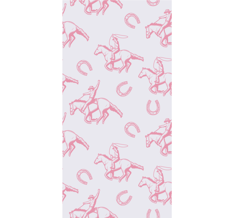Kinderkamer rolgordijn roze cowboypaard patroon - TenStickers