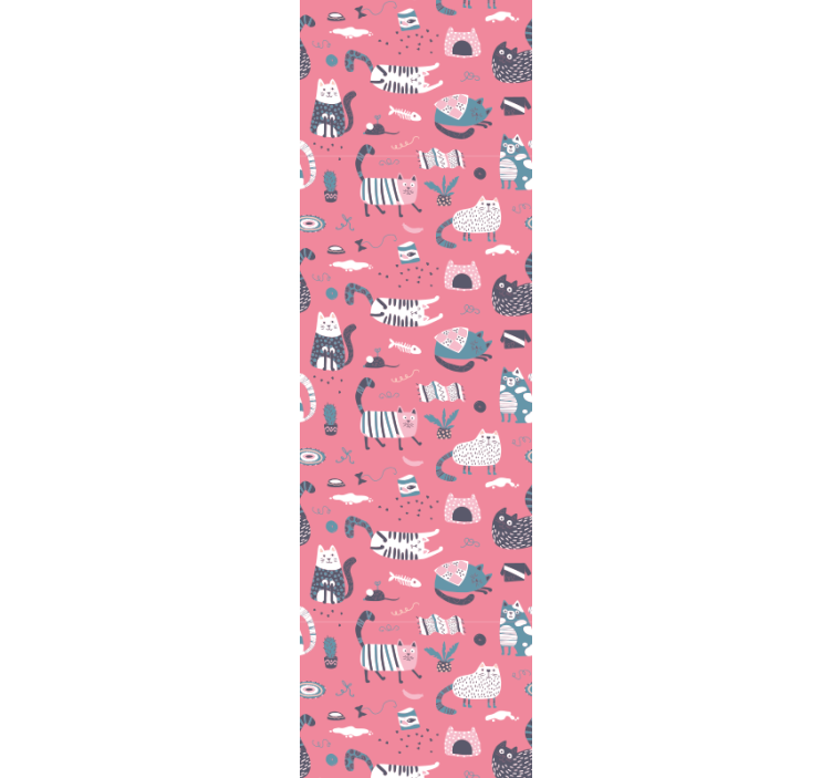 Kinderkamer rolgordijn nordic katten - TenStickers