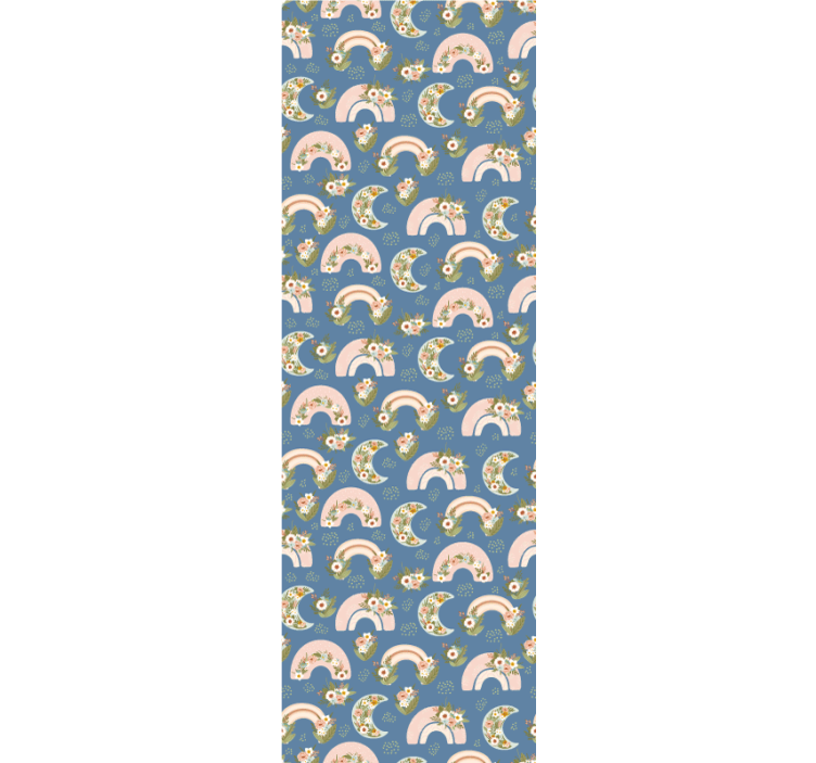 Kinderkamer rolgordijn met lenteboog en bloemenpatroon - TenStickers