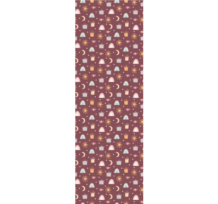 Kinderkamer rolgordijn kroon en regenbogen - TenStickers