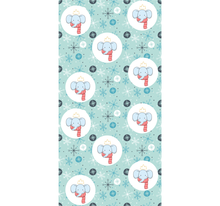 Kinderkamer rolgordijn winter olifant koning - TenStickers
