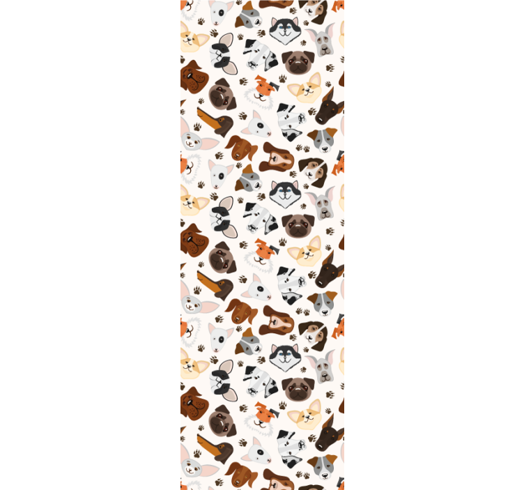 Kinderkamer rolgordijn schattig mix puppy en hond patroon - TenStickers
