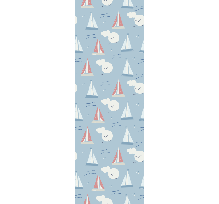 Kinderkamer rolgordijn zeilbootjes op de wolken - TenStickers