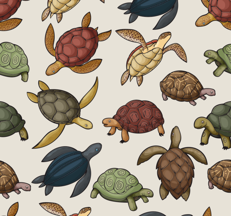 Kinderkamer rolgordijn met verschillende schildpadden - TenStickers