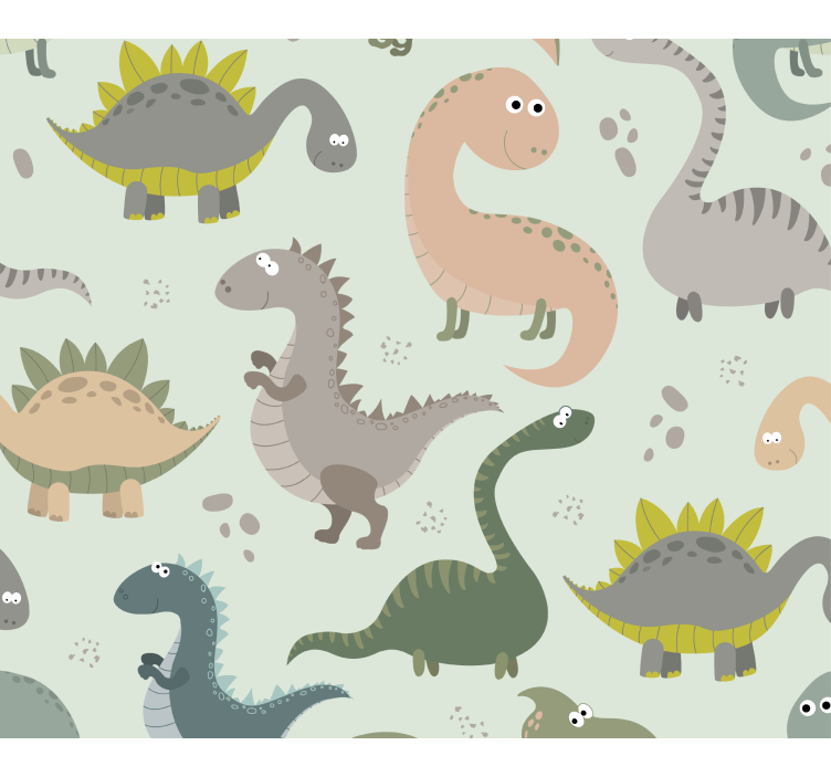 Kinderkamer rolgordijn lachende dinosaurussen - TenStickers