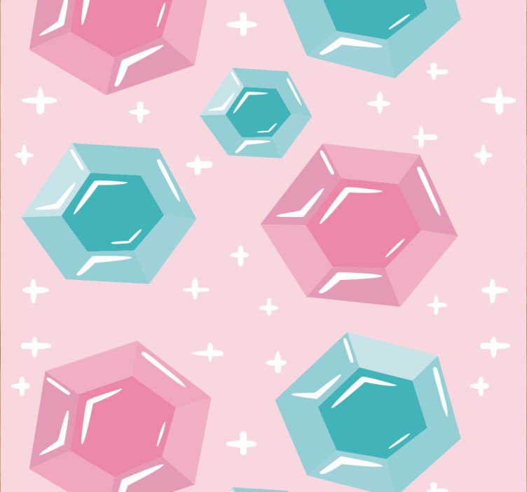Kinderkamer rolgordijn geometrische edelstenen - TenStickers