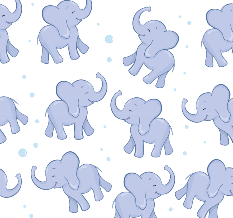 Kinderkamer rolgordijn kleine olifant en bellen - TenStickers