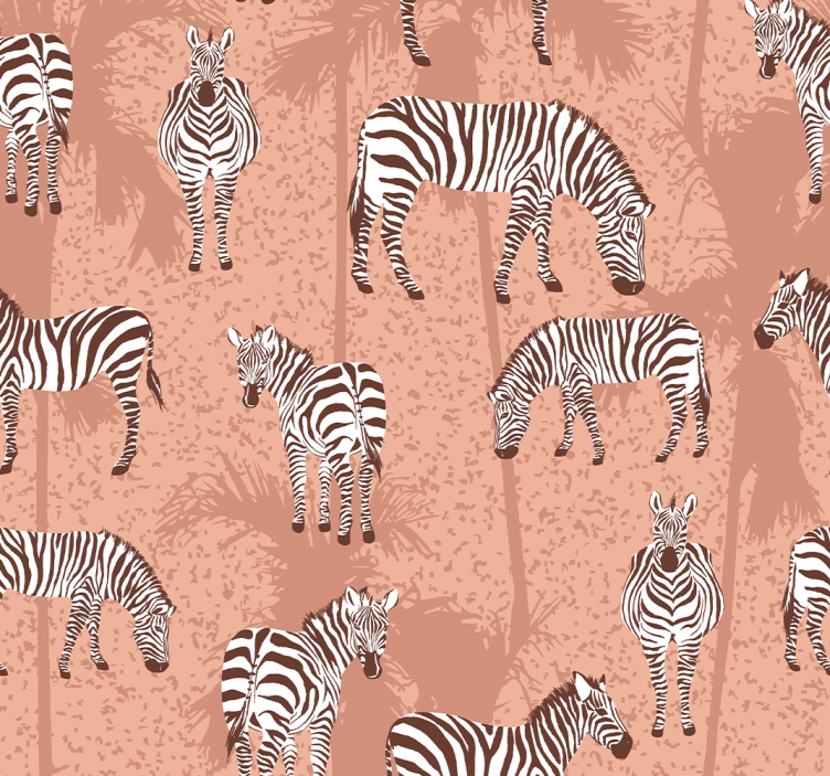 Kinderkamer rolgordijn zebra en palmen bruin - TenStickers