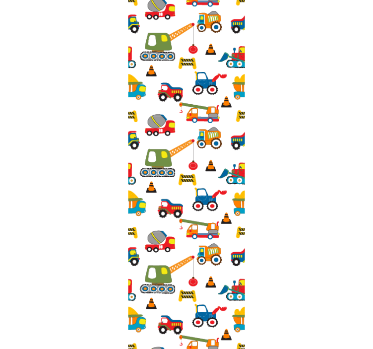 Kinderkamer rolgordijn schattig ontwerp graafmachines - TenStickers