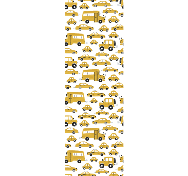 Kinderkamer rolgordijn schattig ontwerp gele auto - TenStickers